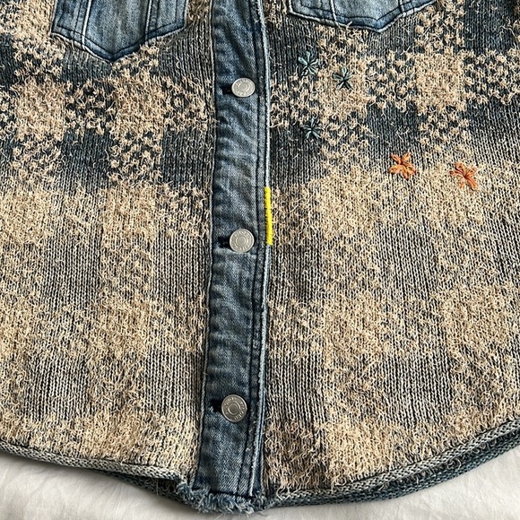 Pilcro bohemian/vintage style denim-knit jacket small - Picture 8 of 15